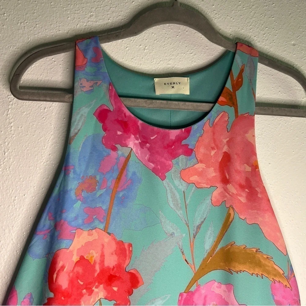 Anthropologie Everly sleeveless floral dress, fully lined. Sz S. Preowned. - Picture 3 of 9